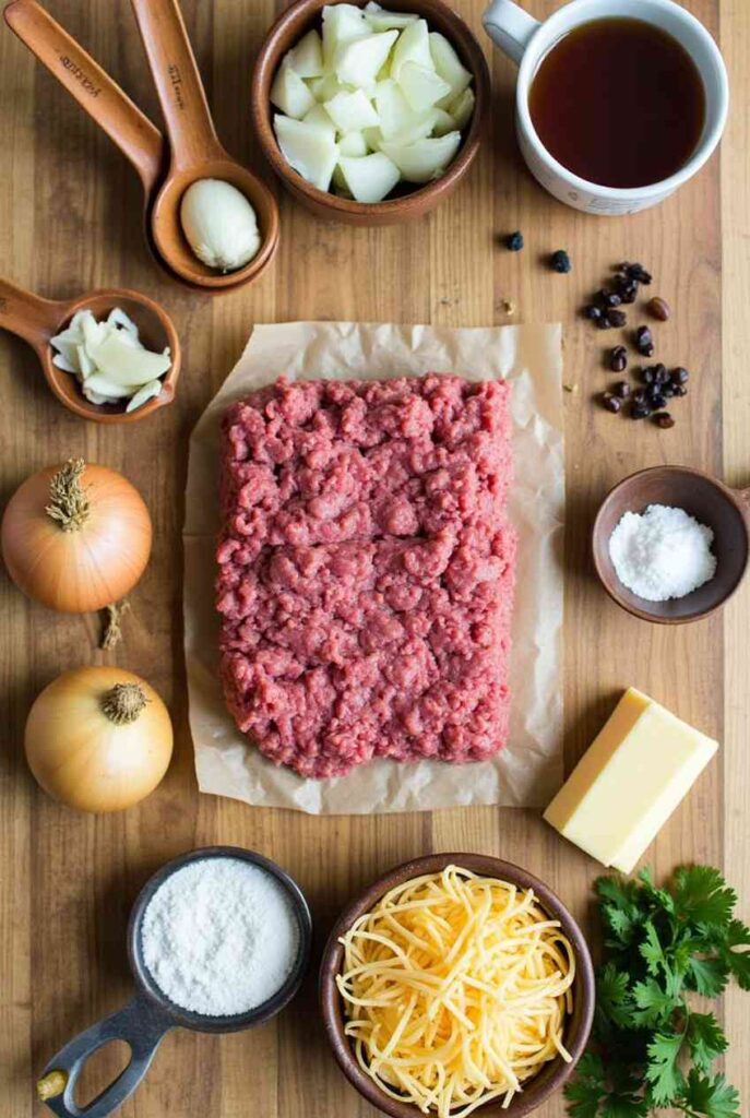 Ingredients for Amish hamburger steak bake 