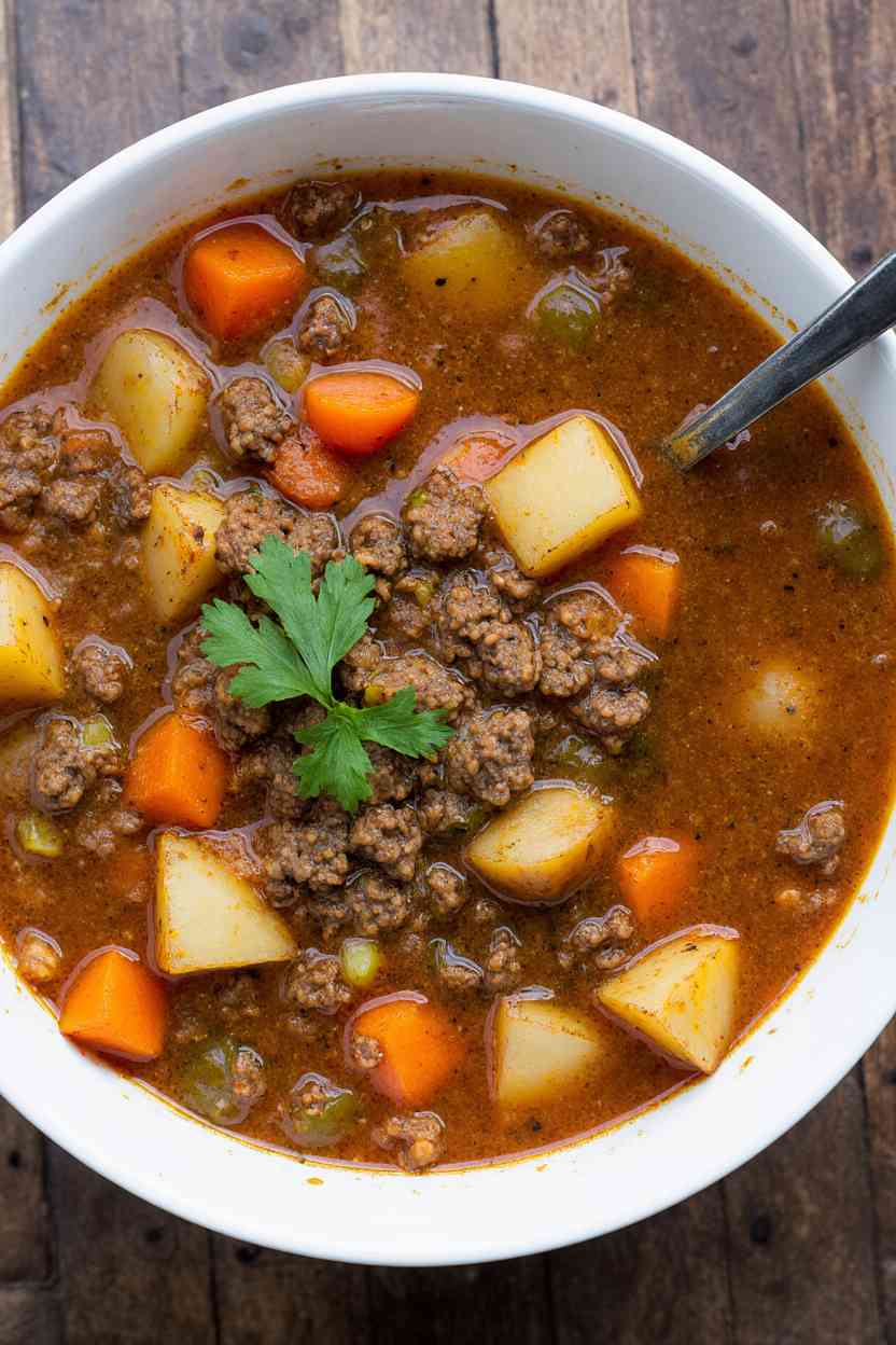 Mennonite hamburger soup