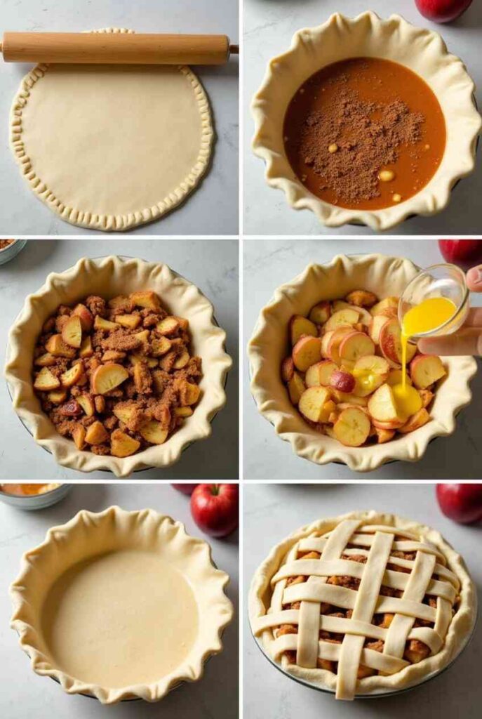 Amish Apple Pie Recipe – Old-Fashioned & Easy 2025 7 Step-by-step images of how to make Amish apple pie recipe from scratch