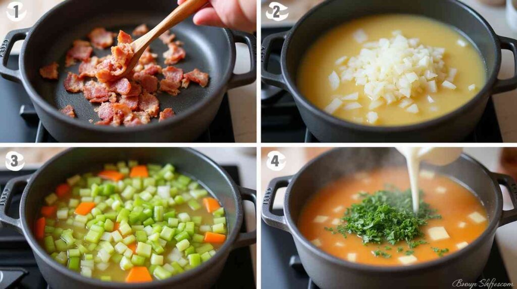 Amish Gma Soup Recipe | Easy Homemade Grandma Soup 7 step-by-step cooking process for amish gma soup