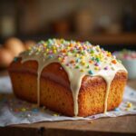 Mennonite Paska Recipe with vanilla glaze and sprinkles