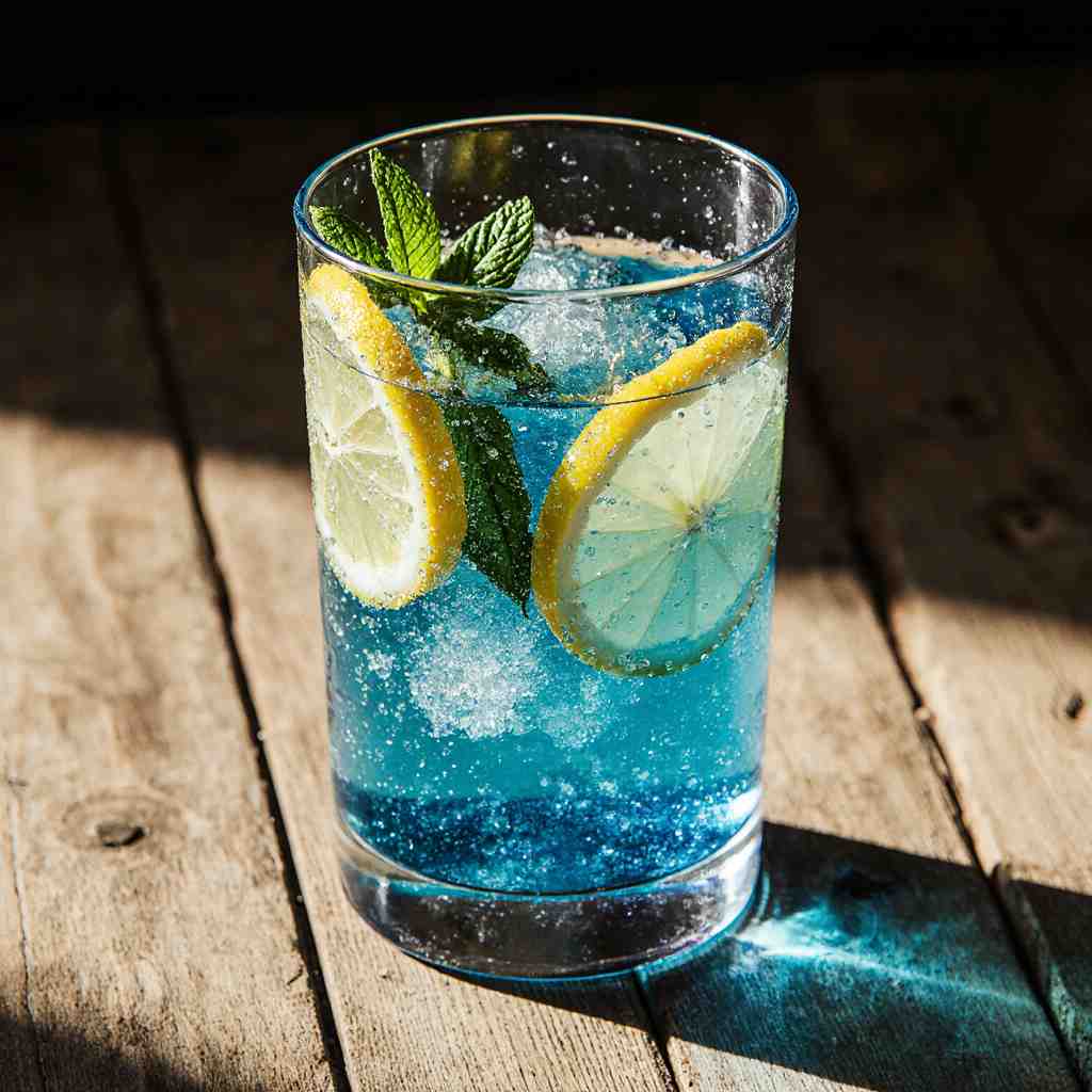 blue salt trick recipe drink with lemon