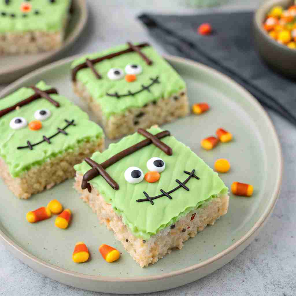Frankenstein Halloween Rice Krispie