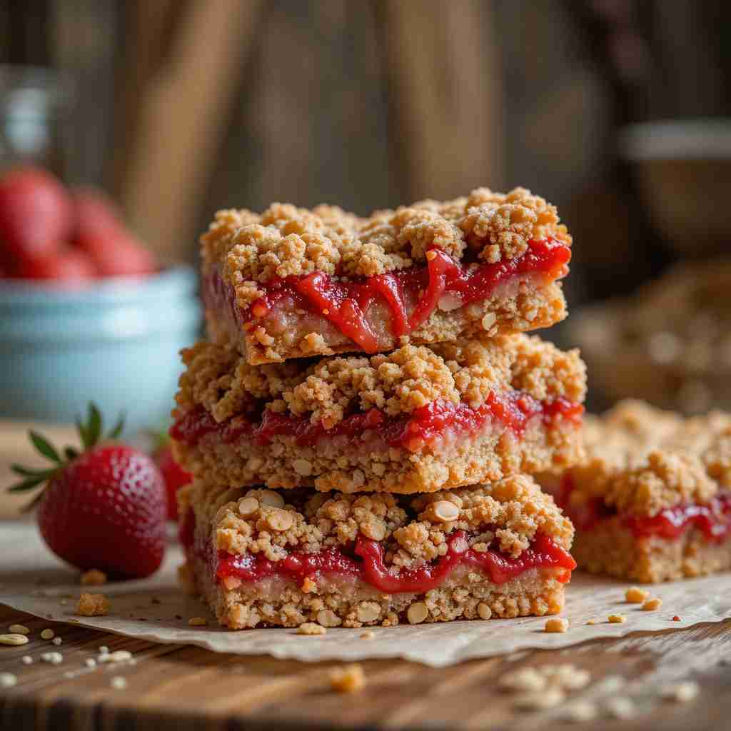 Healthy Strawberry Oatmeal Bars