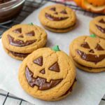 Milk Chocolate Stuffed Jack-O'-Lantern Cookies