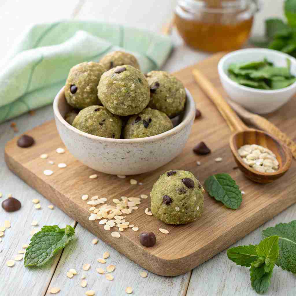 Mint Chocolate Chip Protein Balls – Healthy No-Bake Snack 4 Mint Chocolate Chip Protein Balls