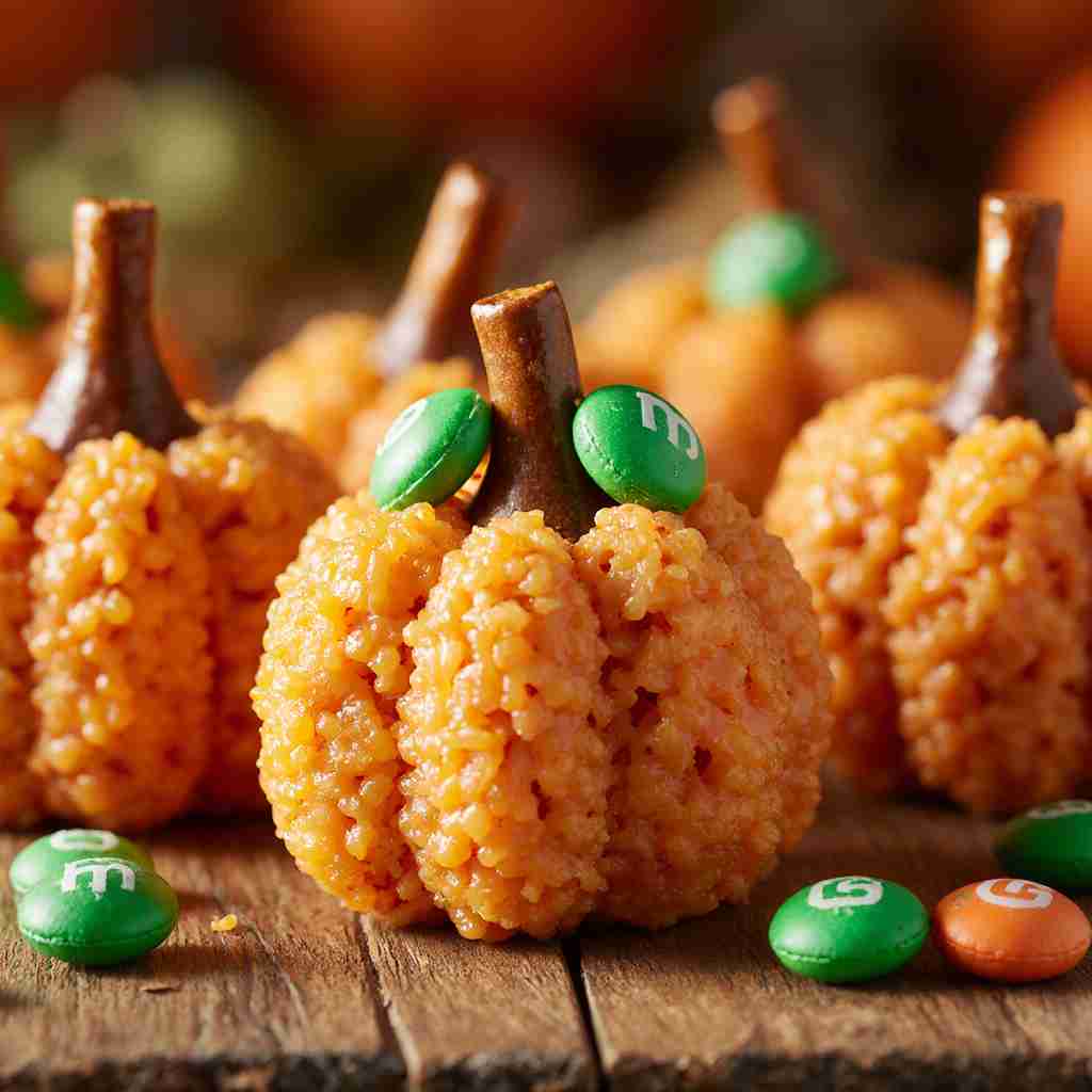 Rice Krispie Treat Pumpkins