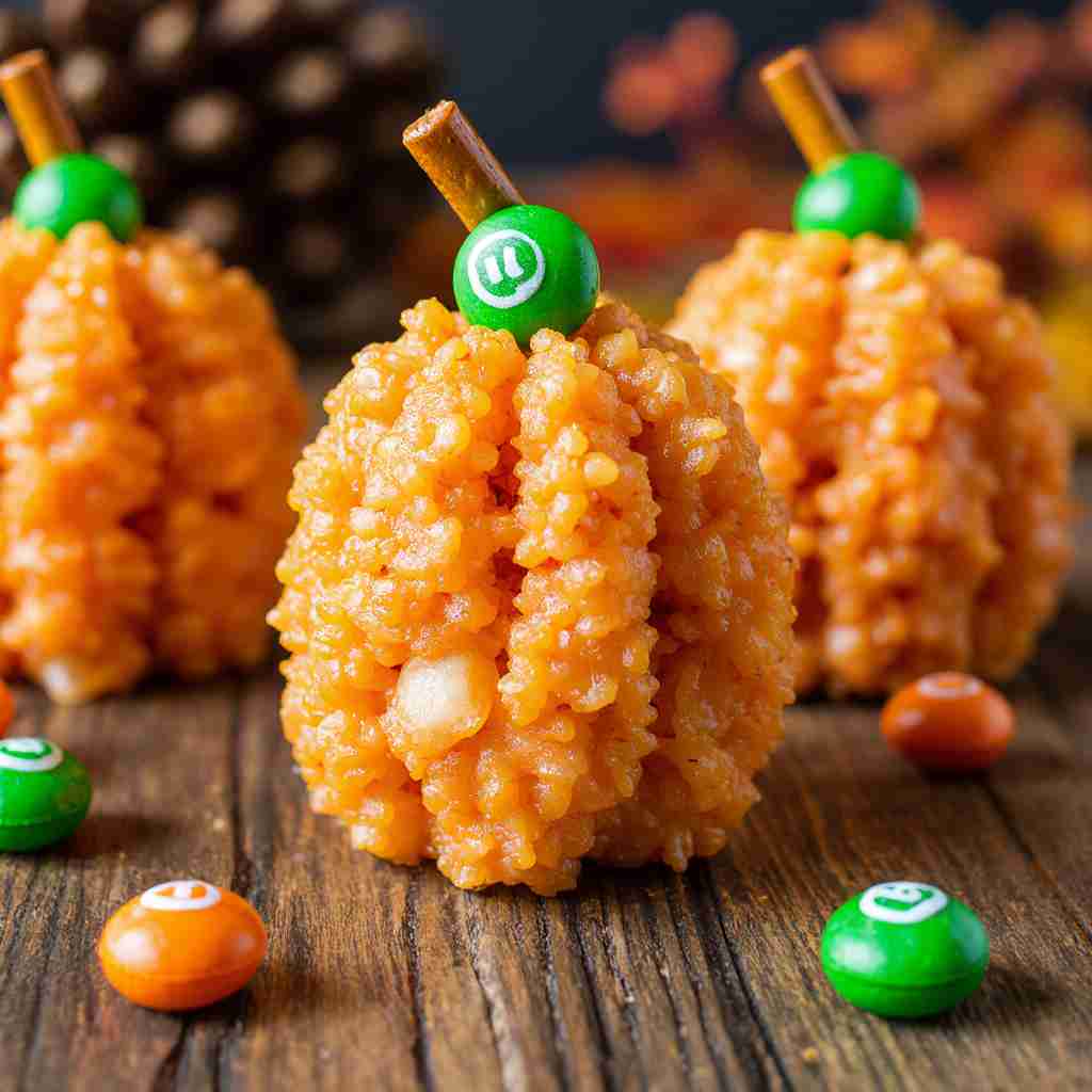 Rice Krispie Treat Pumpkins