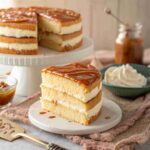 Vanilla Cream Cake with Quick Caramel Frosting