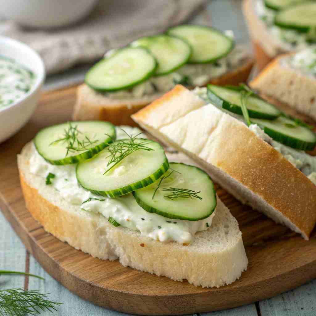 Creamy Cucumber Salad Sandwiches - Tea Sandwich Recipe 1 Creamy Cucumber Salad Sandwiches