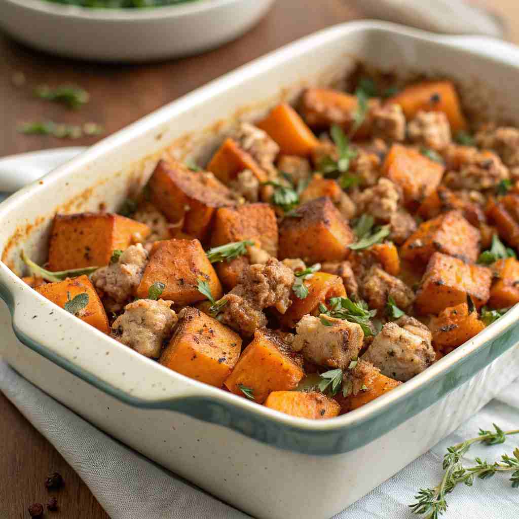 Ground Turkey Sweet Potato Bake