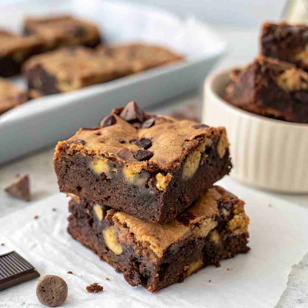 Protein Packed Cookie Dough Brownies