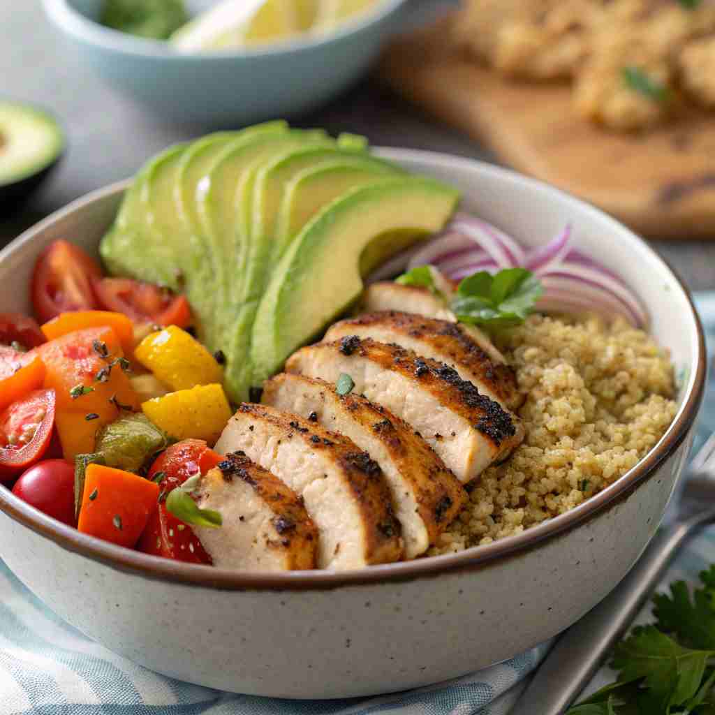 Avocado Chicken Quinoa Bowl