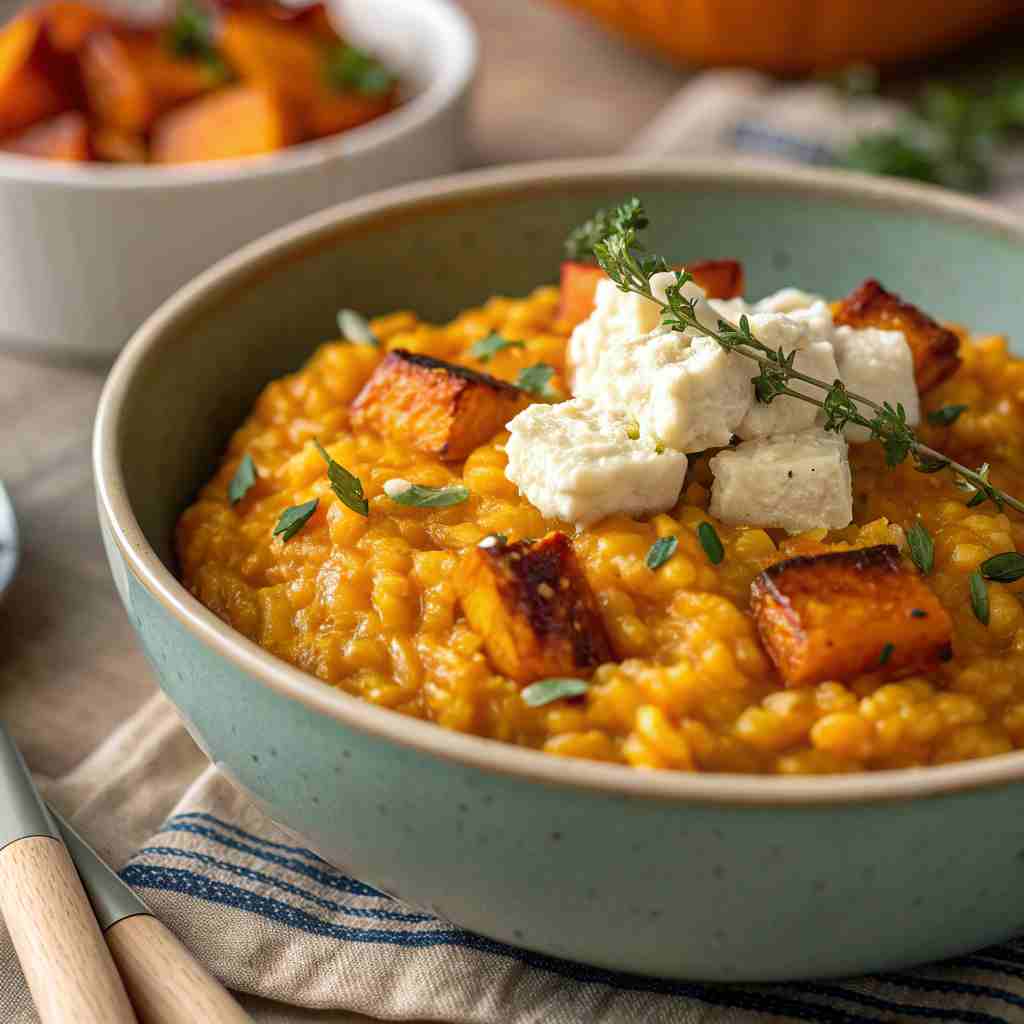 Baked Pumpkin Goat Cheese Risotto