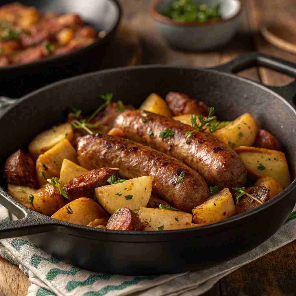Beef Sausage Potatoes Skillet