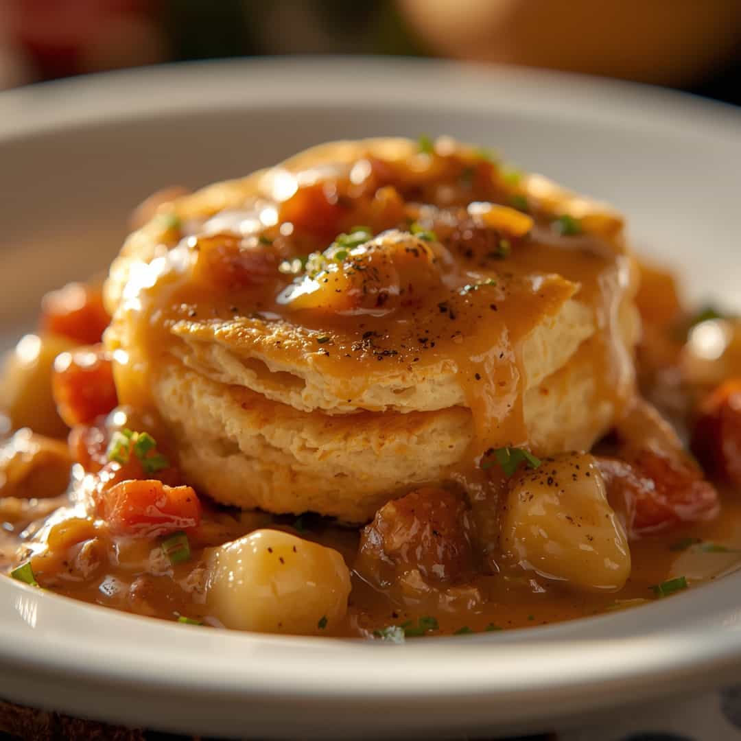 Biscuits and Gravy Breakfast Casserole