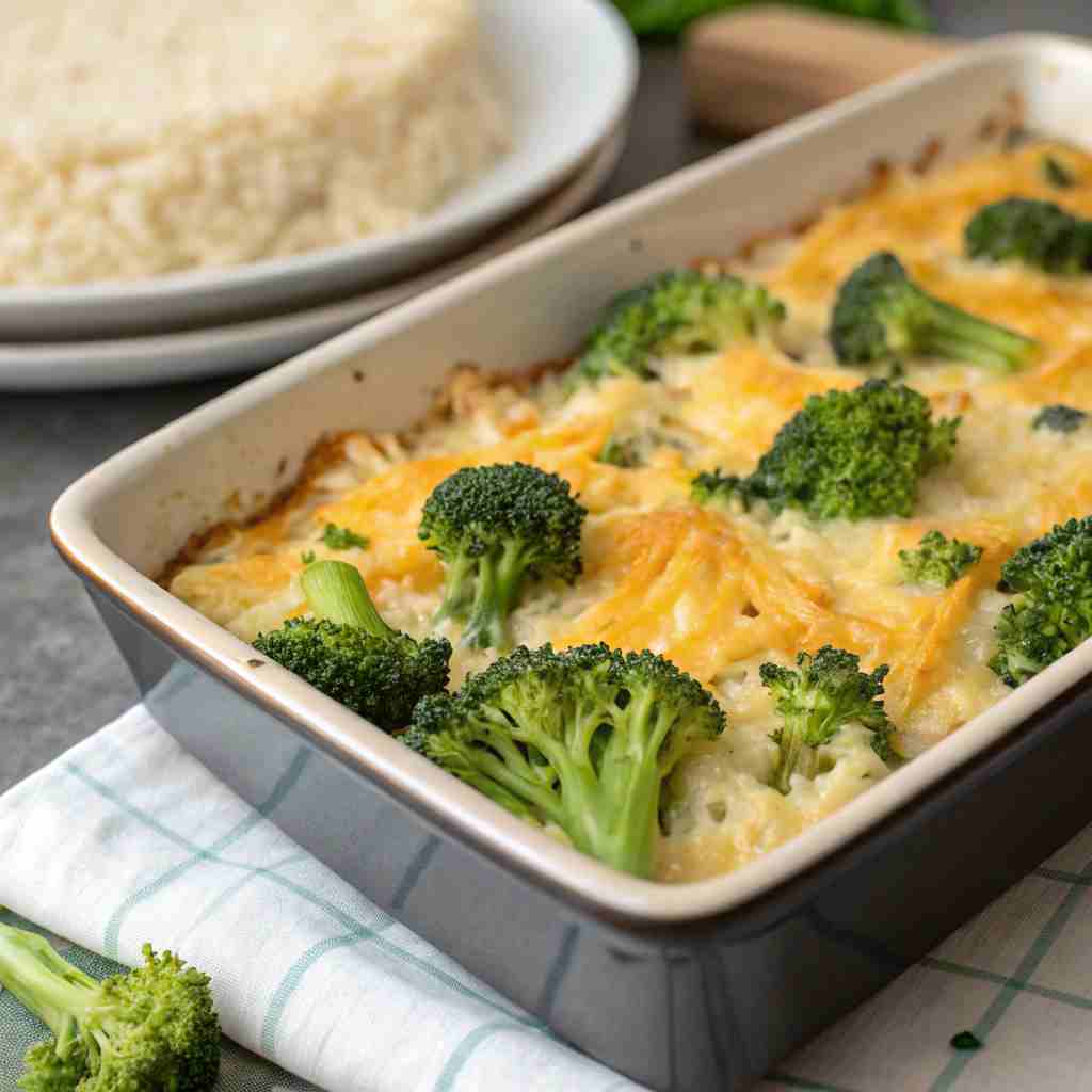 Broccoli Cheese Rice Casserole - Easy Side Dish 1 Broccoli Cheese Rice Casserole