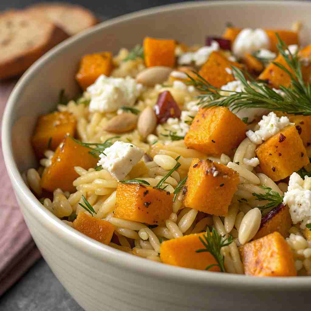 Butternut Squash Orzo Salad with Feta
