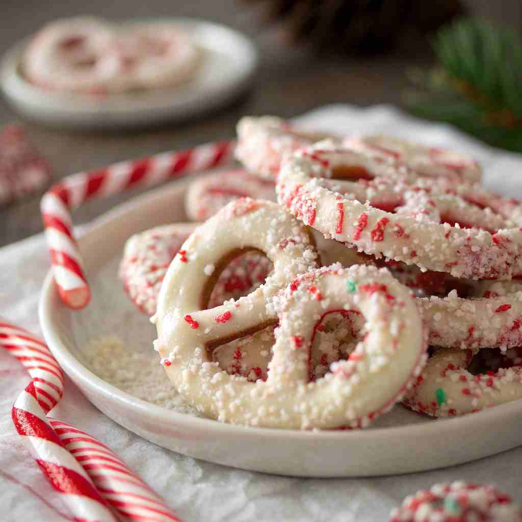 Candy Cane Peppermint Pretzels - Festive Christmas Treats 2 Candy Cane Peppermint Pretzels
