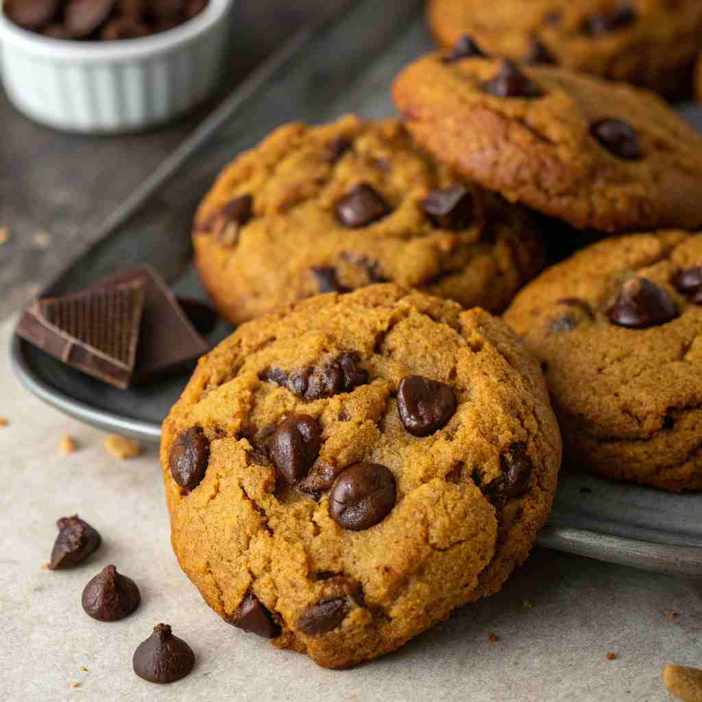 Chewy Pumpkin Chocolate Chip Cookies - Soft Fall Treats 1 Chewy Pumpkin Chocolate Chip Cookies