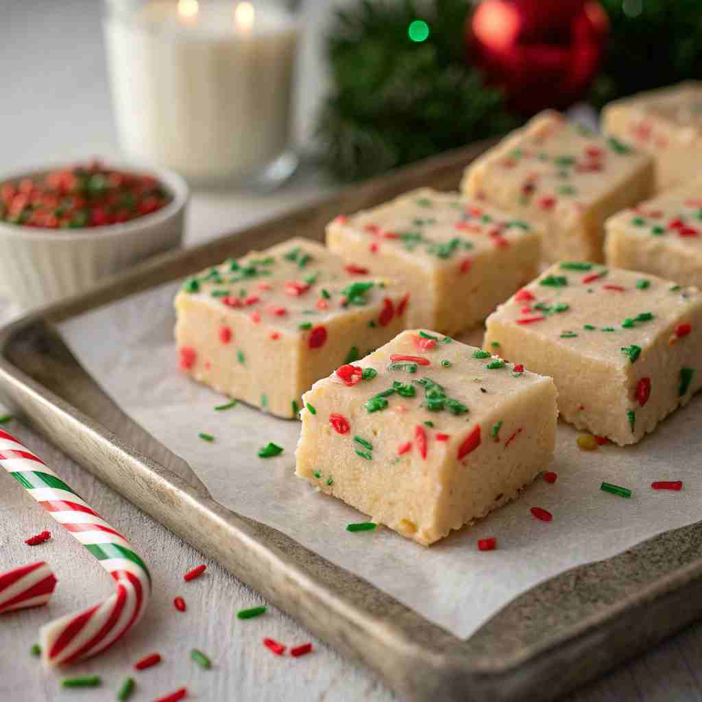 Christmas Funfetti Sugar Cookie Fudge - No-Bake Holiday Candy 1 Christmas Funfetti Sugar Cookie Fudge