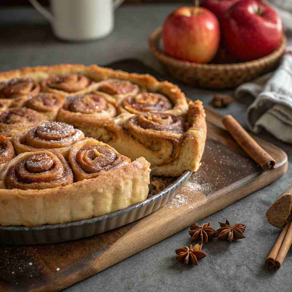 Cinnamon Roll Apple Pie