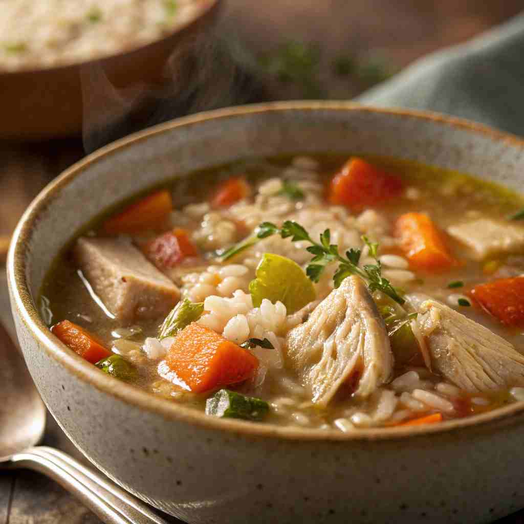 Crockpot Turkey Rice Soup - Leftover Turkey Recipe 1 Crockpot Turkey Rice Soup