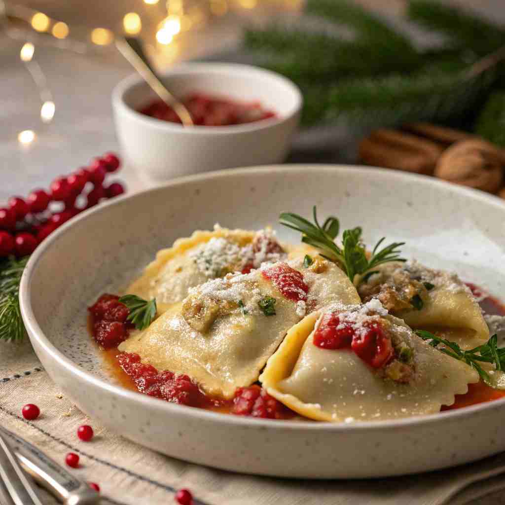 Easy Christmas Stuffed Pasta