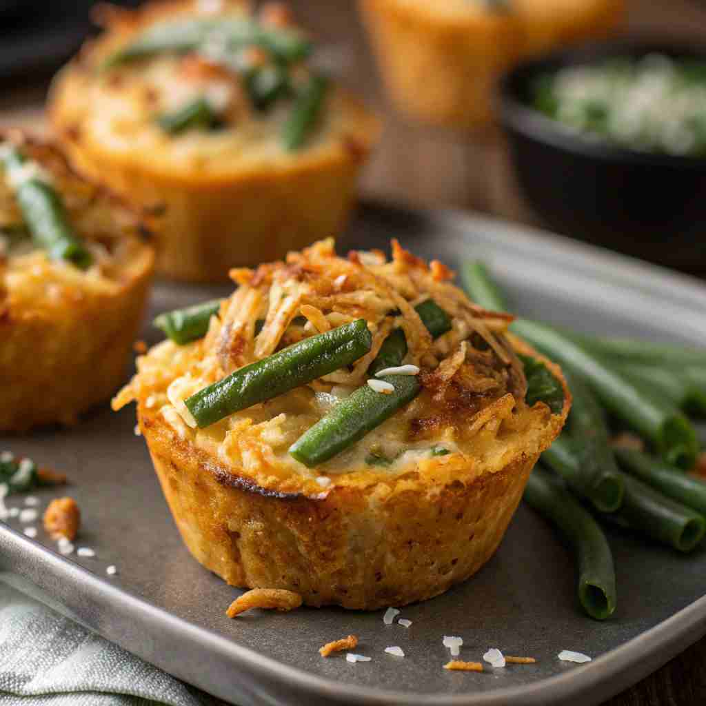 Garlic Parmesan Green Bean Casserole Cups