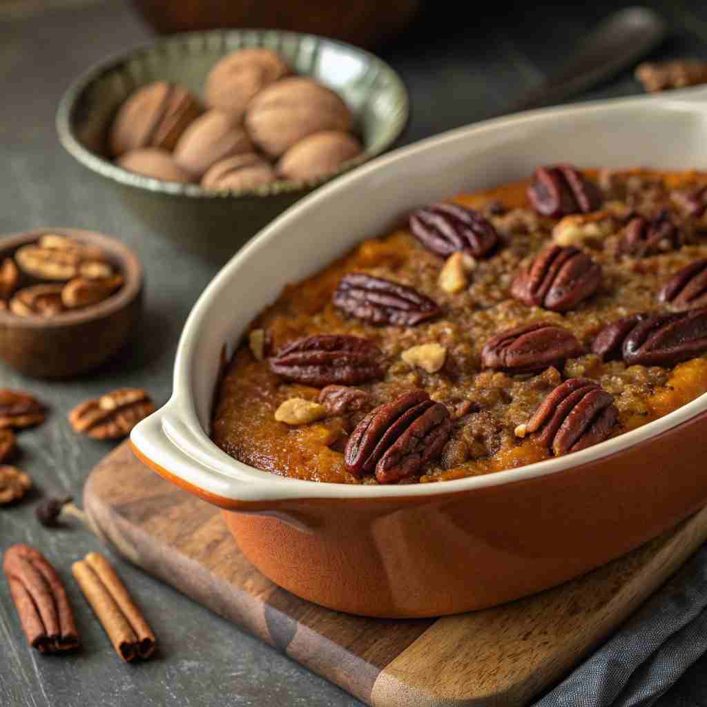 Maple Pecan Sweet Potato Casserole