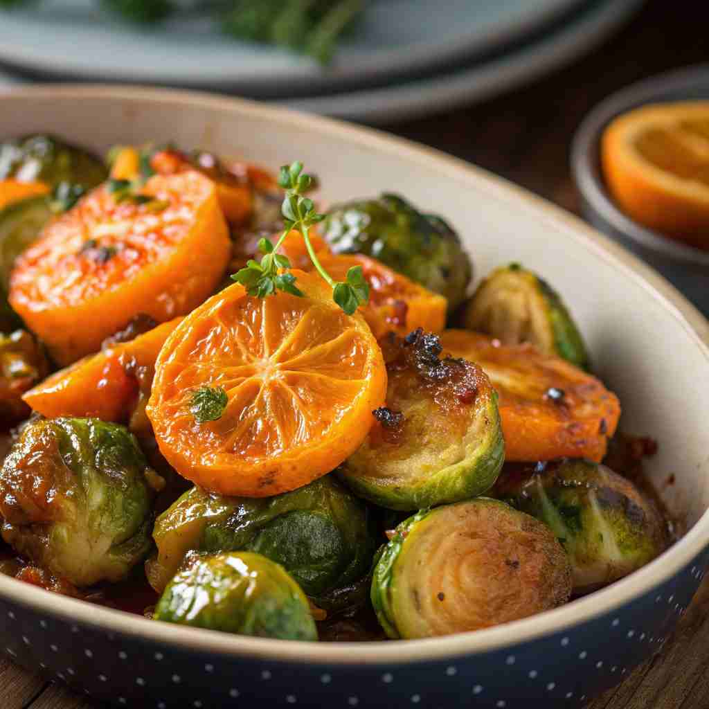 Orange Maple Glazed Brussels Sprouts