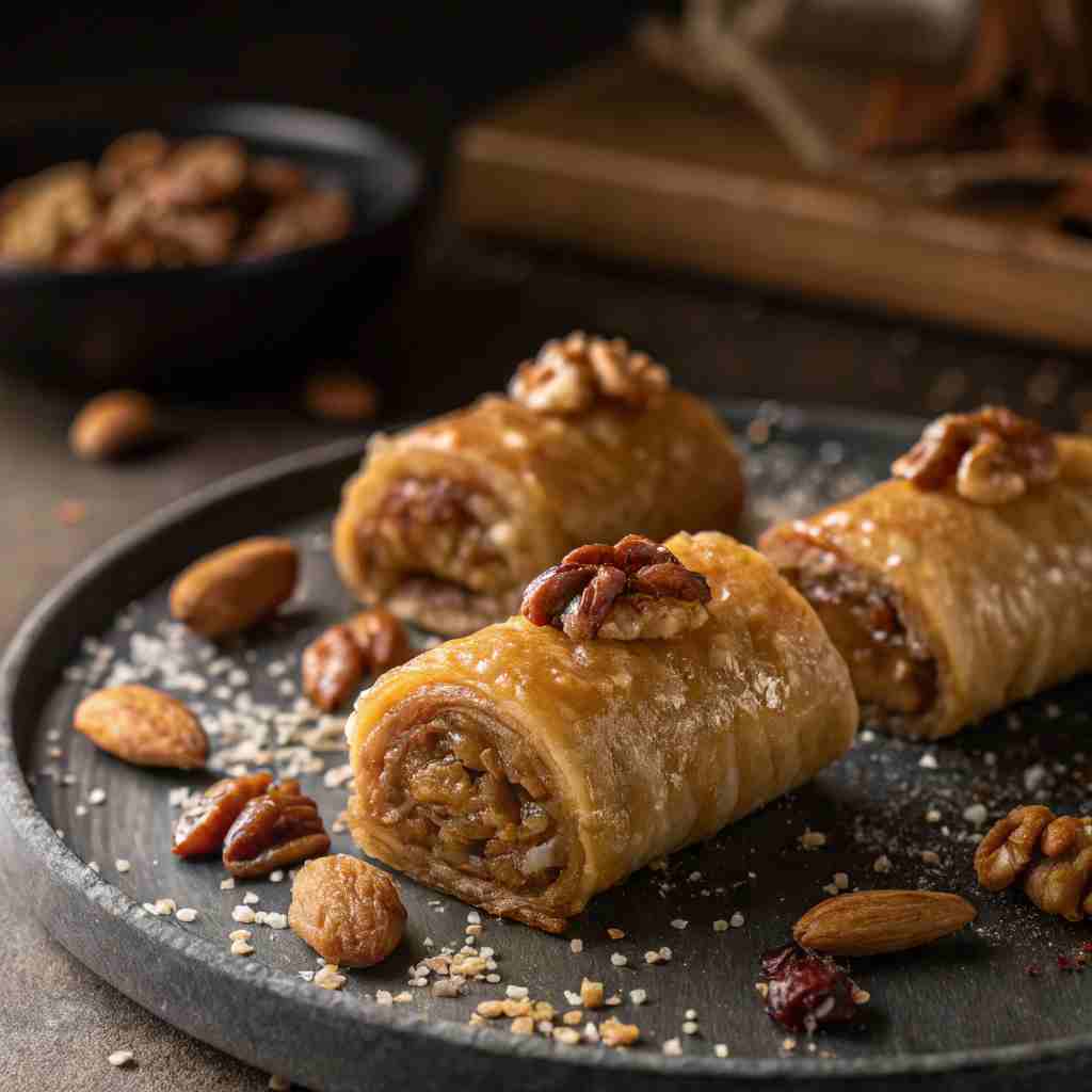 Pecan Baklava Rolls