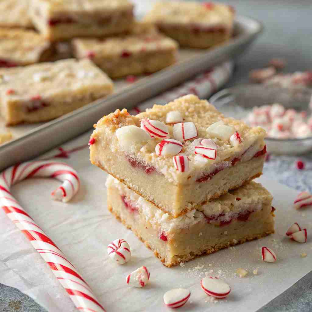 Peppermint White Chocolate Cookie Bars