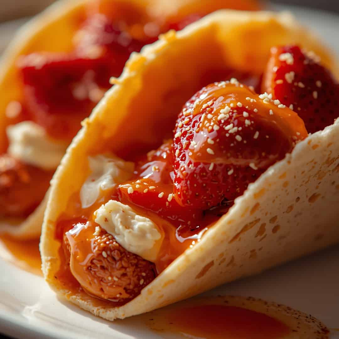 Strawberry Crunch Cheesecake Tacos