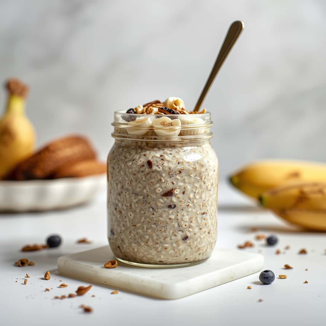 Banana Bread Overnight Oats 2 Banana Bread Overnight Oats