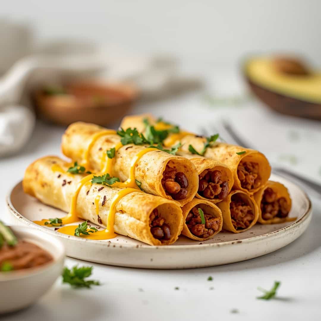 Bean and Cheese Air Fryer Taquitos