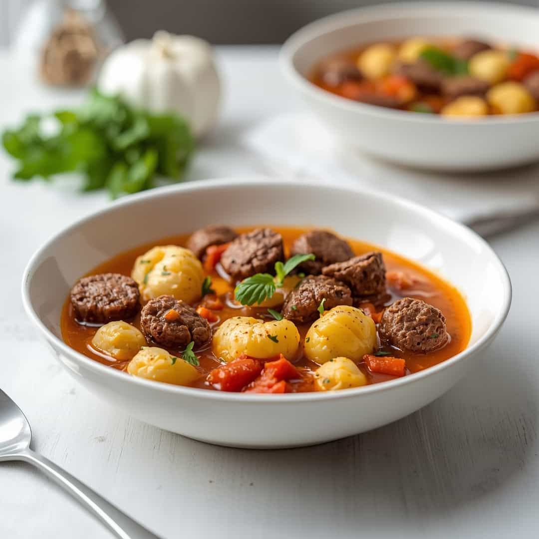 Beef Italian Sausage Gnocchi Soup Recipe