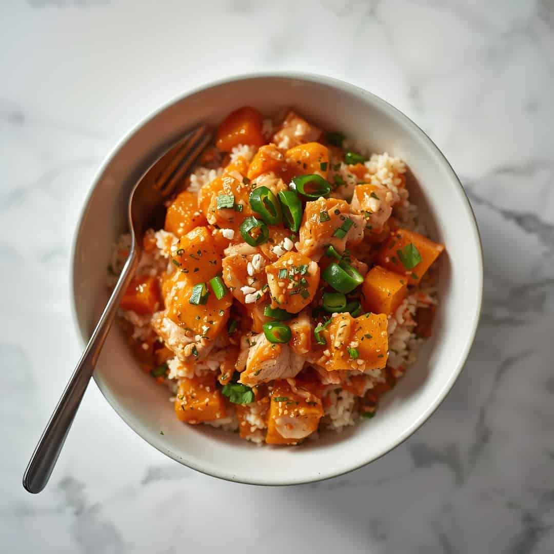 Chicken Sweet Potato Rice Bowl