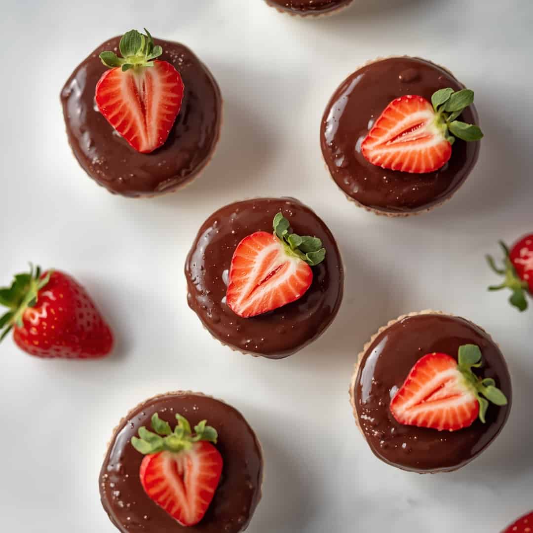 Chocolate Covered Strawberry Mini Cheesecakes 2 Chocolate Covered Strawberry Mini Cheesecakes
