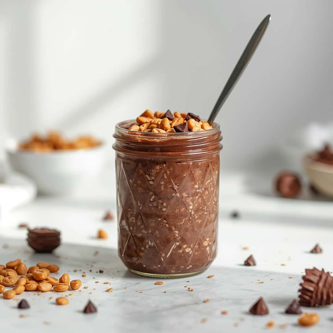 Chocolate Peanut Butter Overnight Oats 2 Chocolate Peanut Butter Overnight Oats