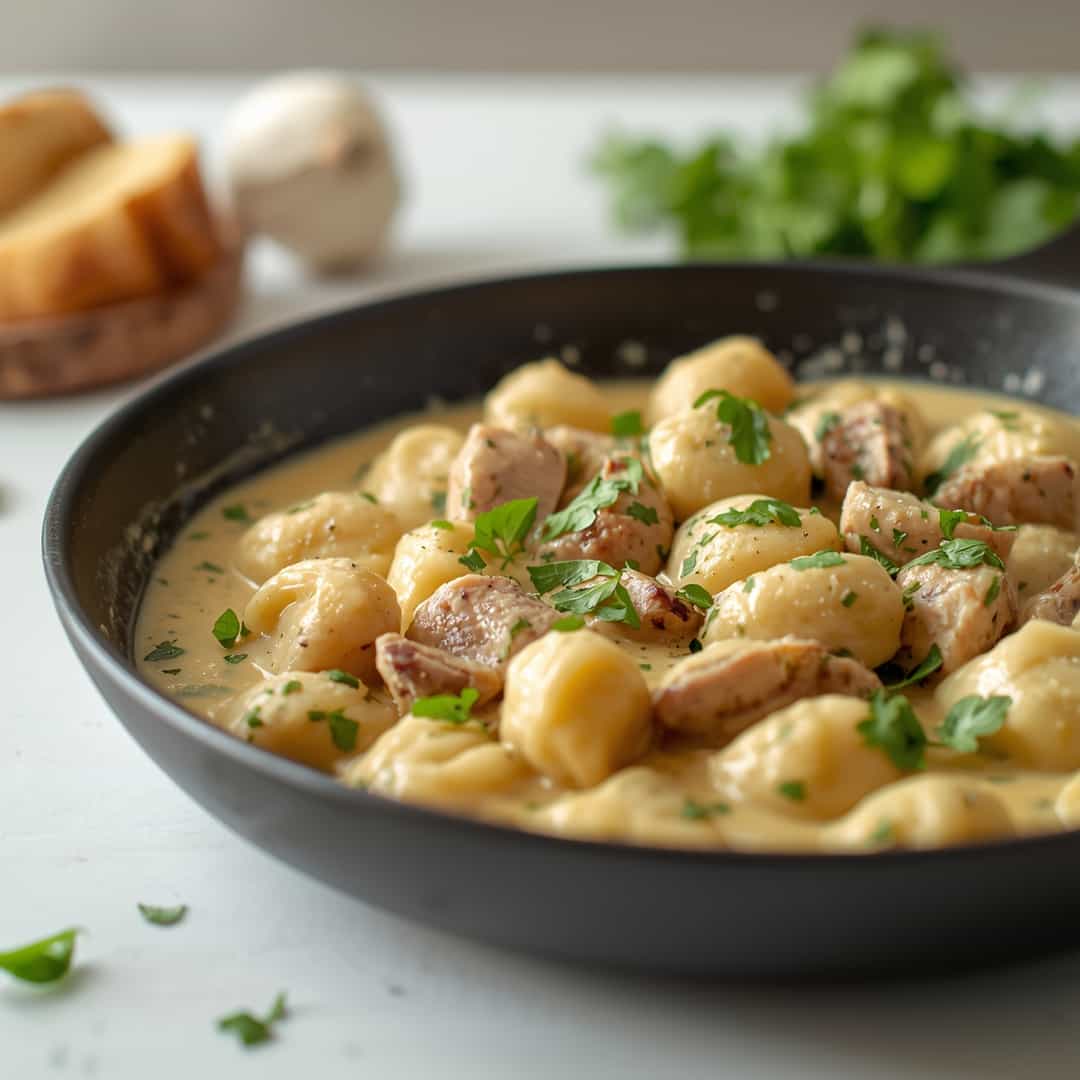 Creamy Garlic Chicken Gnocchi Skillet 2 Creamy Garlic Chicken Gnocchi Skillet
