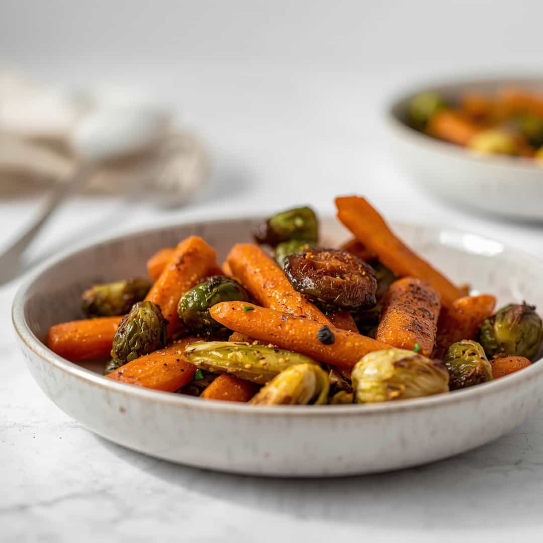 Crispy Roasted Carrots Brussels Sprouts 2 Crispy Roasted Carrots Brussels Sprouts