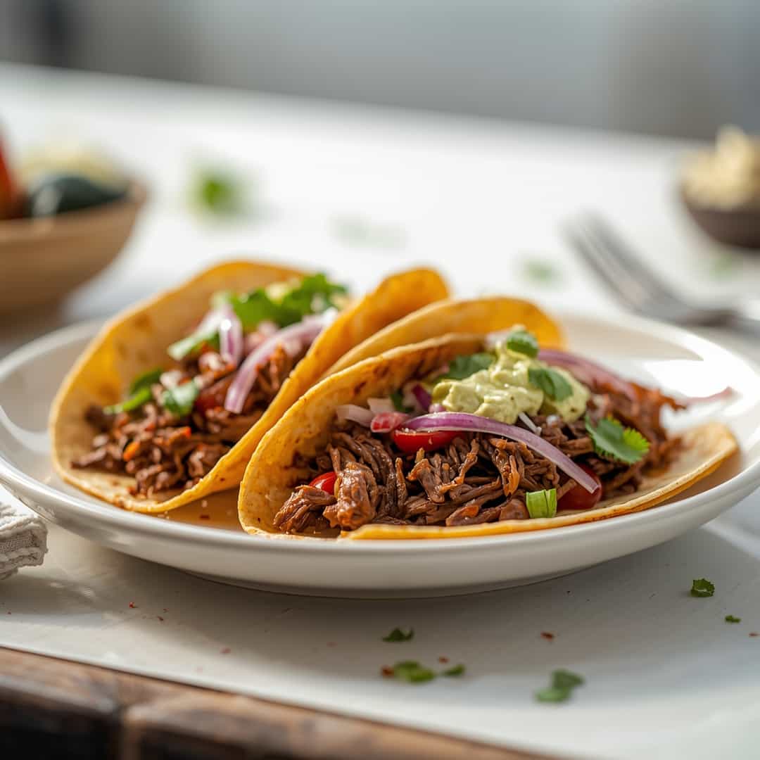 Crock Pot Mexican Shredded Beef Tacos