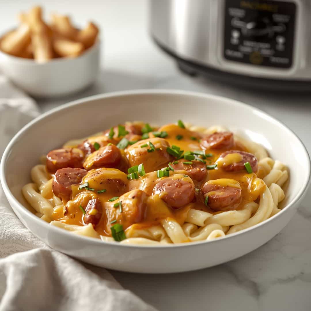 Crockpot Cheesy Kielbasa Meal