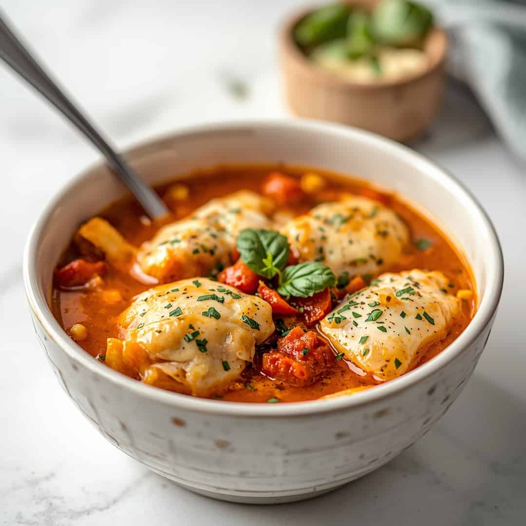 Crockpot Chicken Parmesan Soup