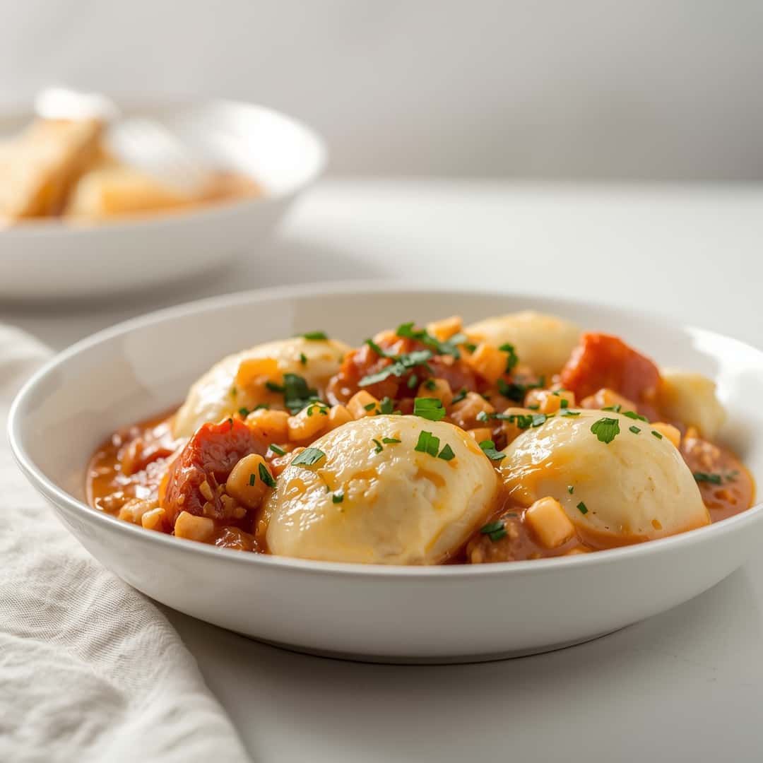 Crockpot Pierogi Casserole with Kielbasa