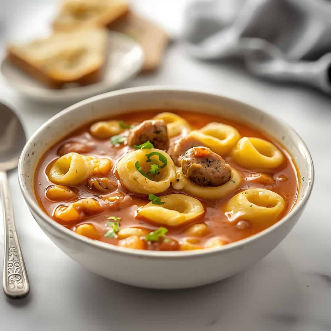 Crockpot Tortellini Soup with Sausage