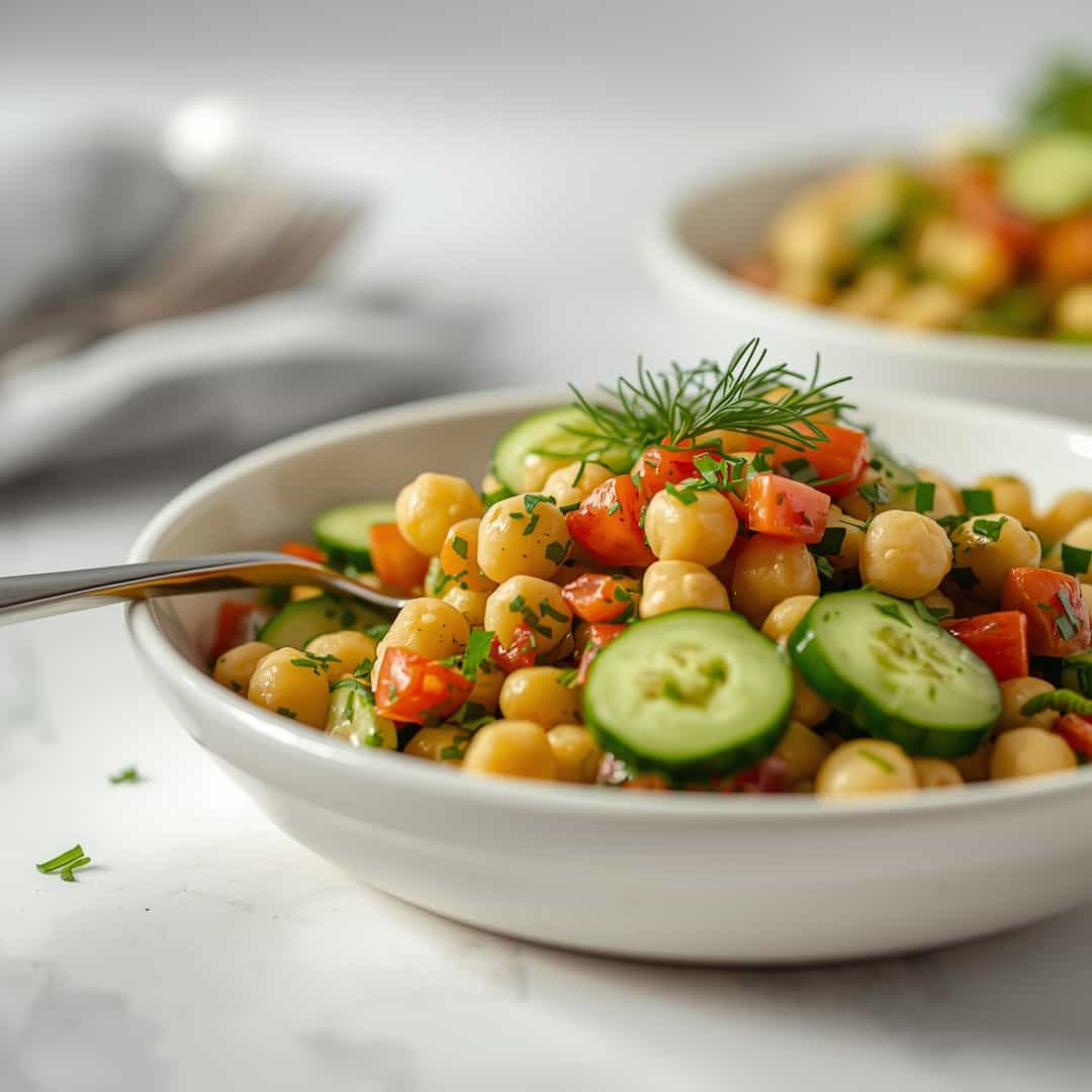 Cucumber Chickpea Dill Salad