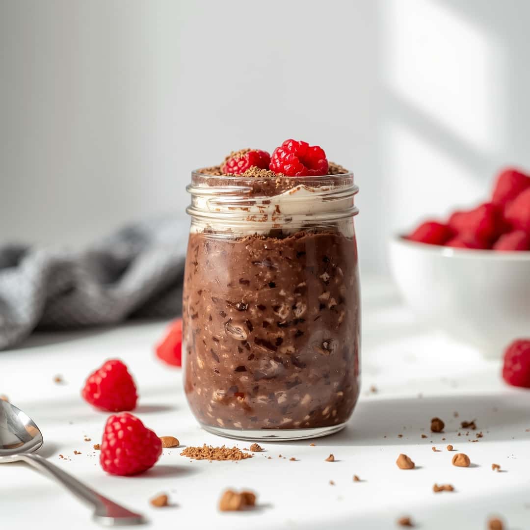 Dark Chocolate Raspberry Overnight Oats
