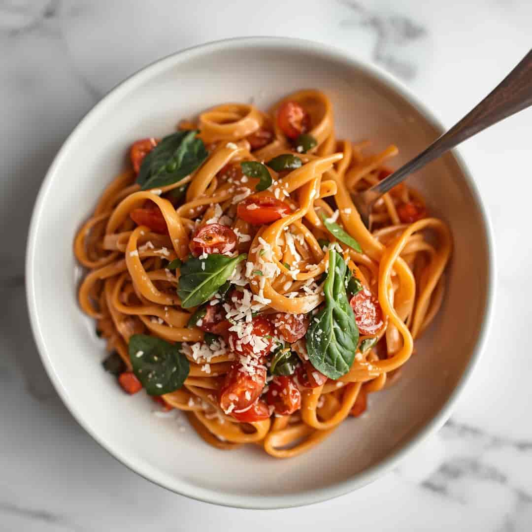 Delicious Spinach Tomato Pasta